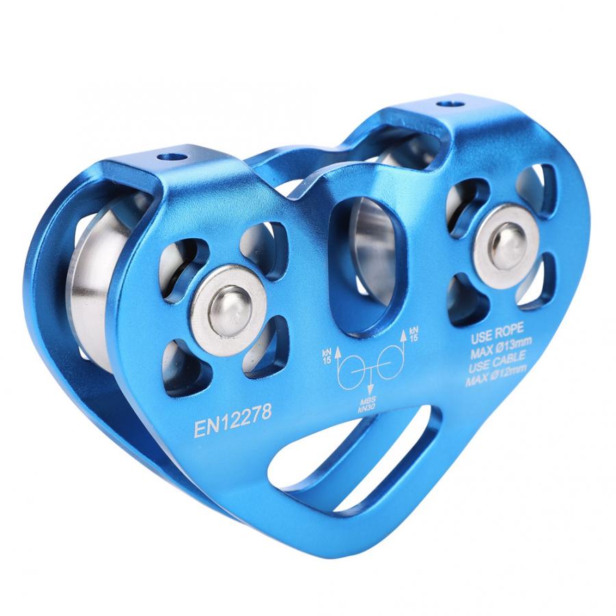 30KN Dual Pulley Zip Line Rescue Cable Trolley Outdoor Rock Climbing Equipment Outdoor Climbing Dual Pulley Accessories: B