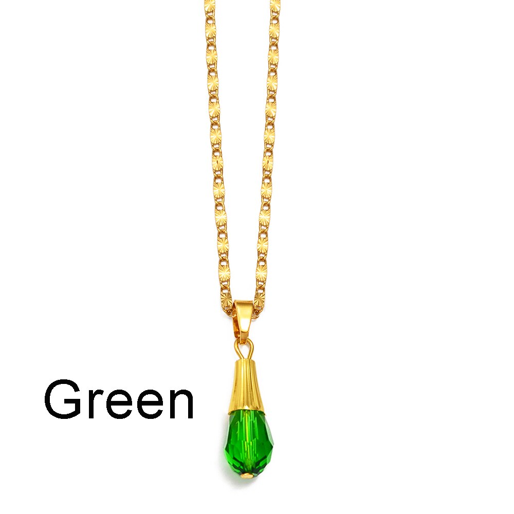 Anniyo Hawaiian Multiple Colour Ball Pendant Necklaces for Women Girls Crystal Jewelry Guam Micronesia Chuuk Pohnpei #256006: Green Ball / 45cm or 17.7 Inches