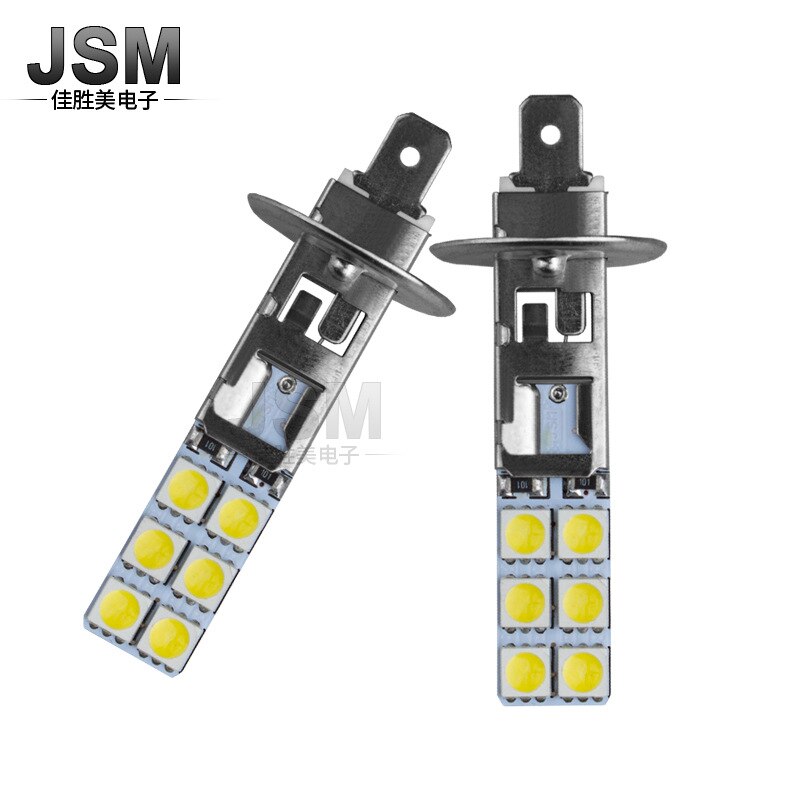 Auto Led H1 Mistlamp Anti Fog Lamp H1-12smd-5050 Chip Hoge Helderheid Mistlamp Auto Acessories 12V Led Licht led Fog Light Bulb