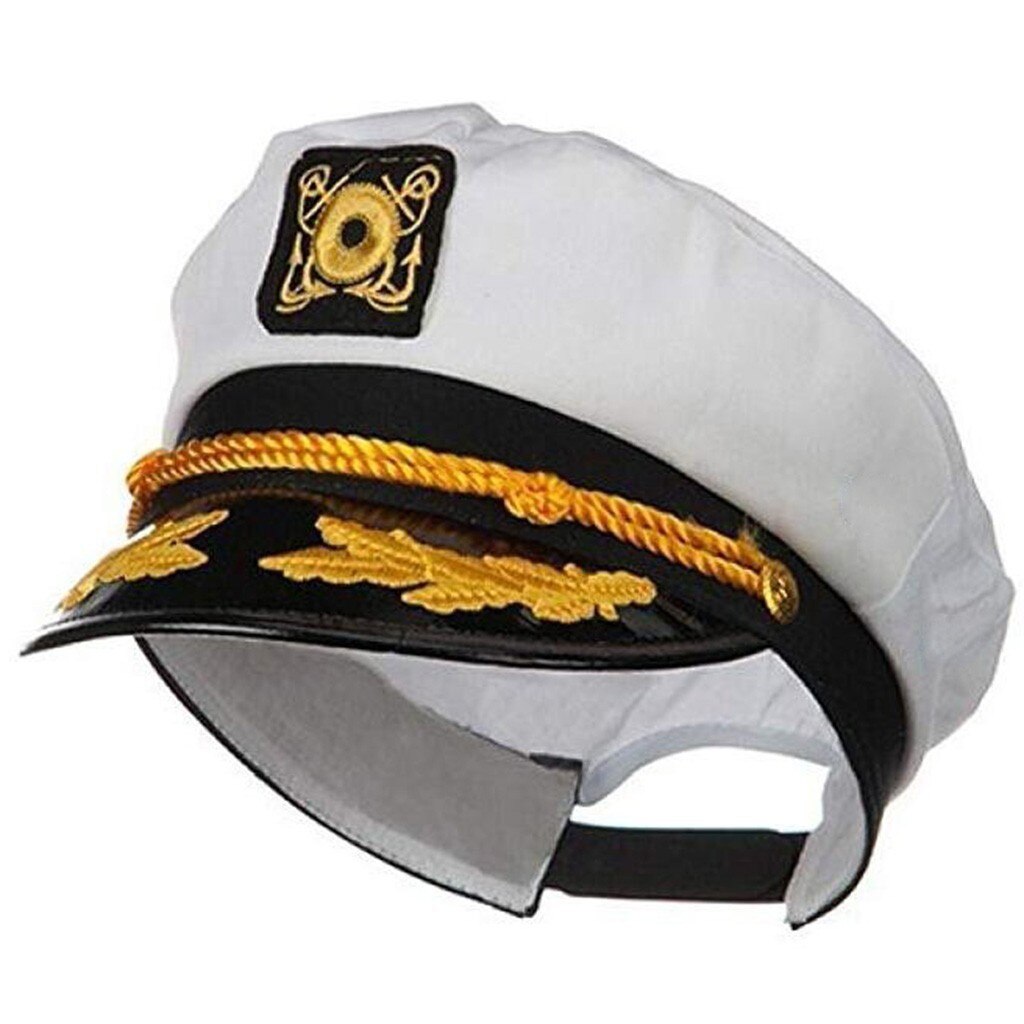 Mannen Mode Witte Yacht Kapitein Hoeden Captain Kostuum Boot Schipper Sailor Hoed Verstelbare Cap Vrouwen Navy Marine Admiraal # t1P