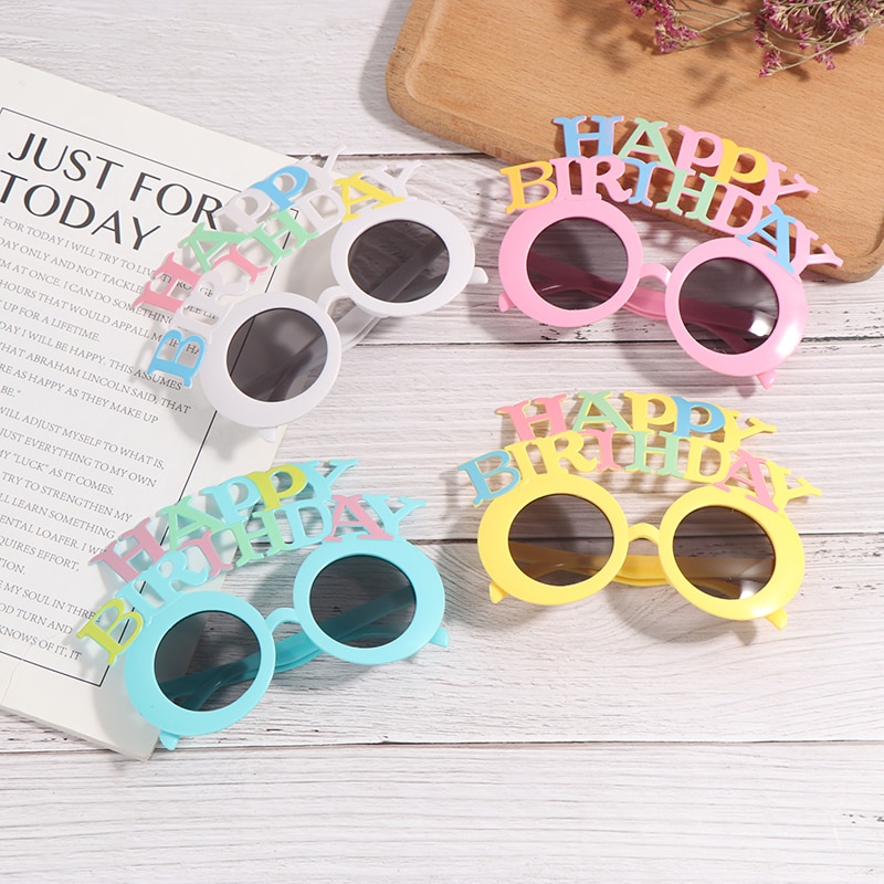 1pc Birthday Party Sunglasses, Birthday Glasses Funny Happy Tropical Fancy Dress Favors Fun Birthday Party Photo Booth Props
