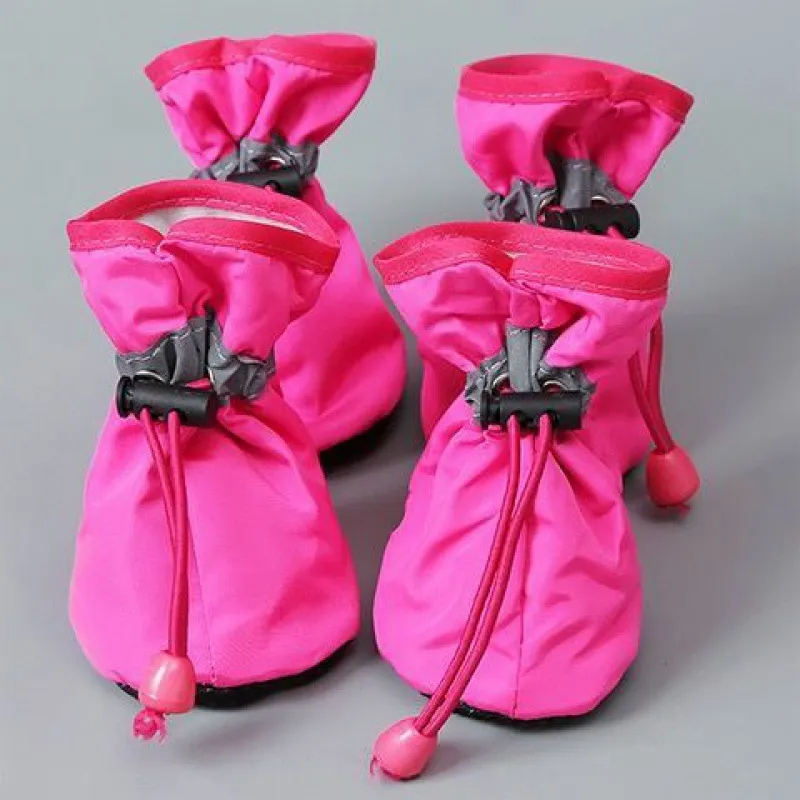 Chaussures imperméables pour animaux de compagnie, bottes de pluie anti-brûlure, chaussures pour chiens, chihuahua, petits chats, chiots et chiens, 4 pièces par ensemble: L / vert clair