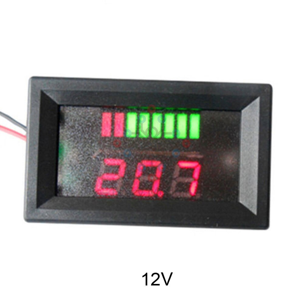 6V/12V/36V/48V Red LED Lead-Acid Battery Indicator Battery Capacity Acid Tester Voltmeter Charge Level Indicator For Arduino: 12V