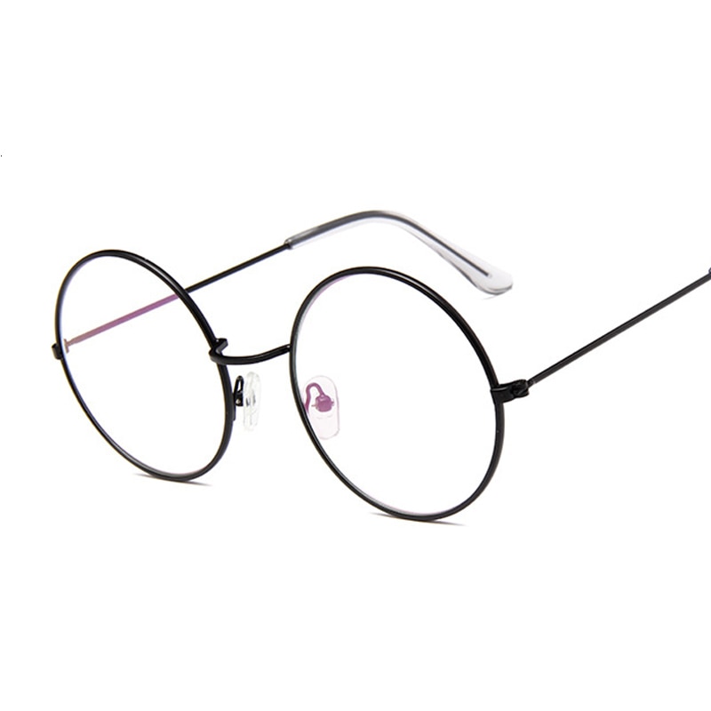 Gafas redondas Vintage para mujer, montura de Metal Unisex, lentes ópticas de círculo negro Retro, lentes transparentes, gafas de gusano
