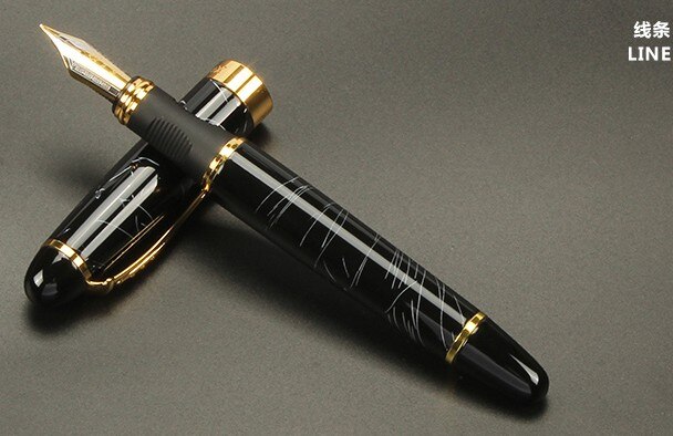 Jinhao-pluma estilográfica de Metal de , plumas clásicas de cuerpo grueso de 1,0mm, pluma de caligrafía con punta curva, de tinta de lujo para escribir, X450: T / 0.5 MM Nib