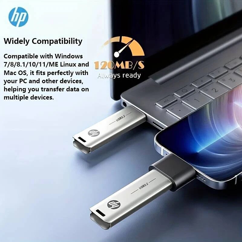 USB-флеш-накопитель HP 3,2, 32 ГБ, 64 ГБ, высокоскоростные палочки, внешний накопитель, металлическая ручка, творческая личность, автомобильная музыка