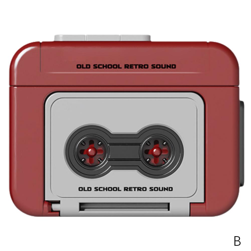 Vintage Mini Opneembare Vintage Tape Recorder Paar Cadeau Retro Cassette Recorder Klassiek Leuk Rode en Blauwe Paar: Rood