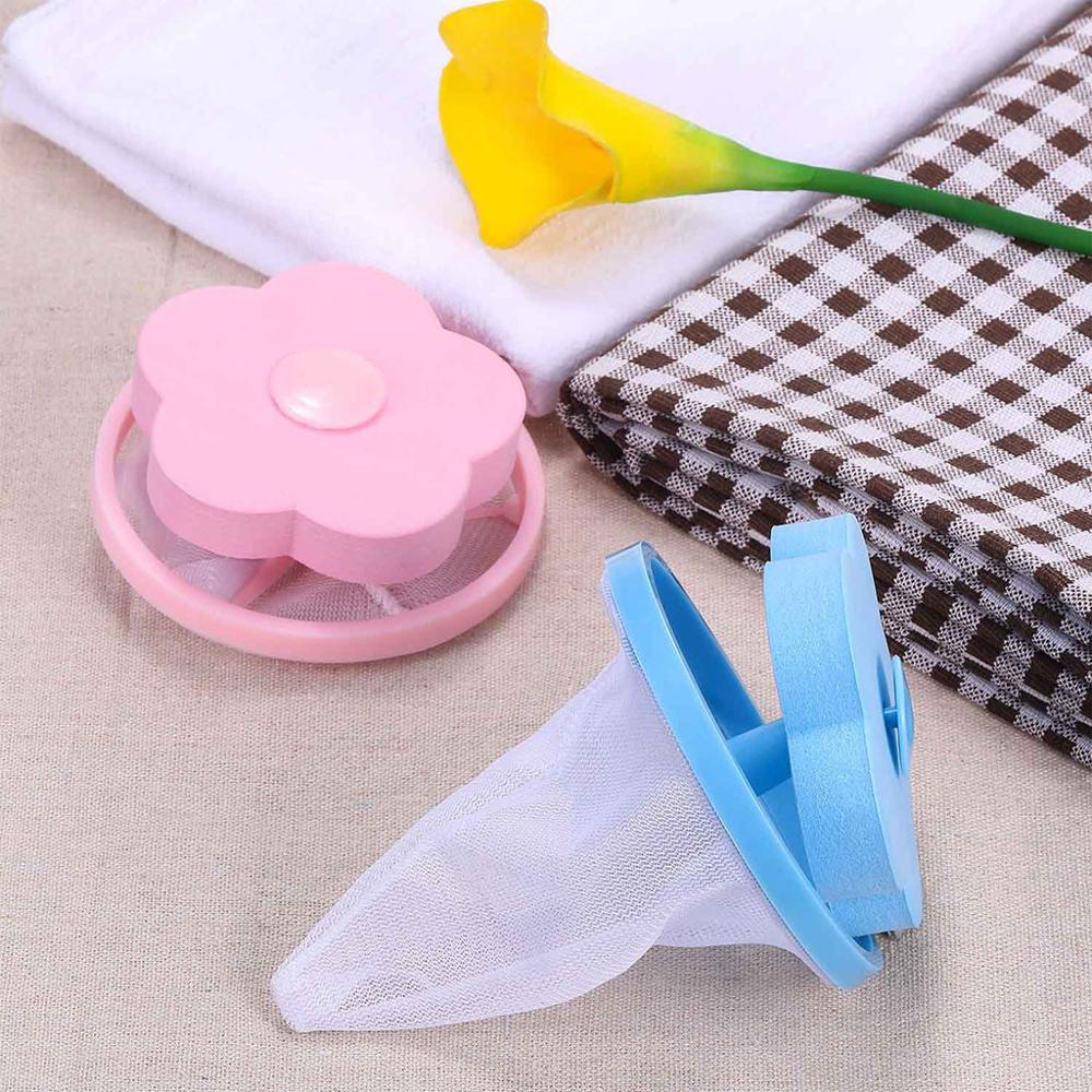 4 PCS Reusable washing machine floating Lint Mesh trap bag hair catcher filter strainer pouch household tools FD