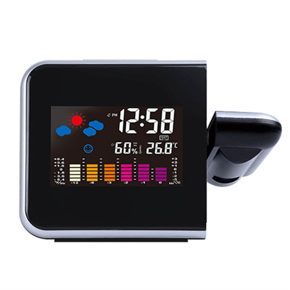 Projection Clock Supports Modern Weather Forecast Alarm Clock High-definition LED Color Screen Electronic Clocks: Default Title