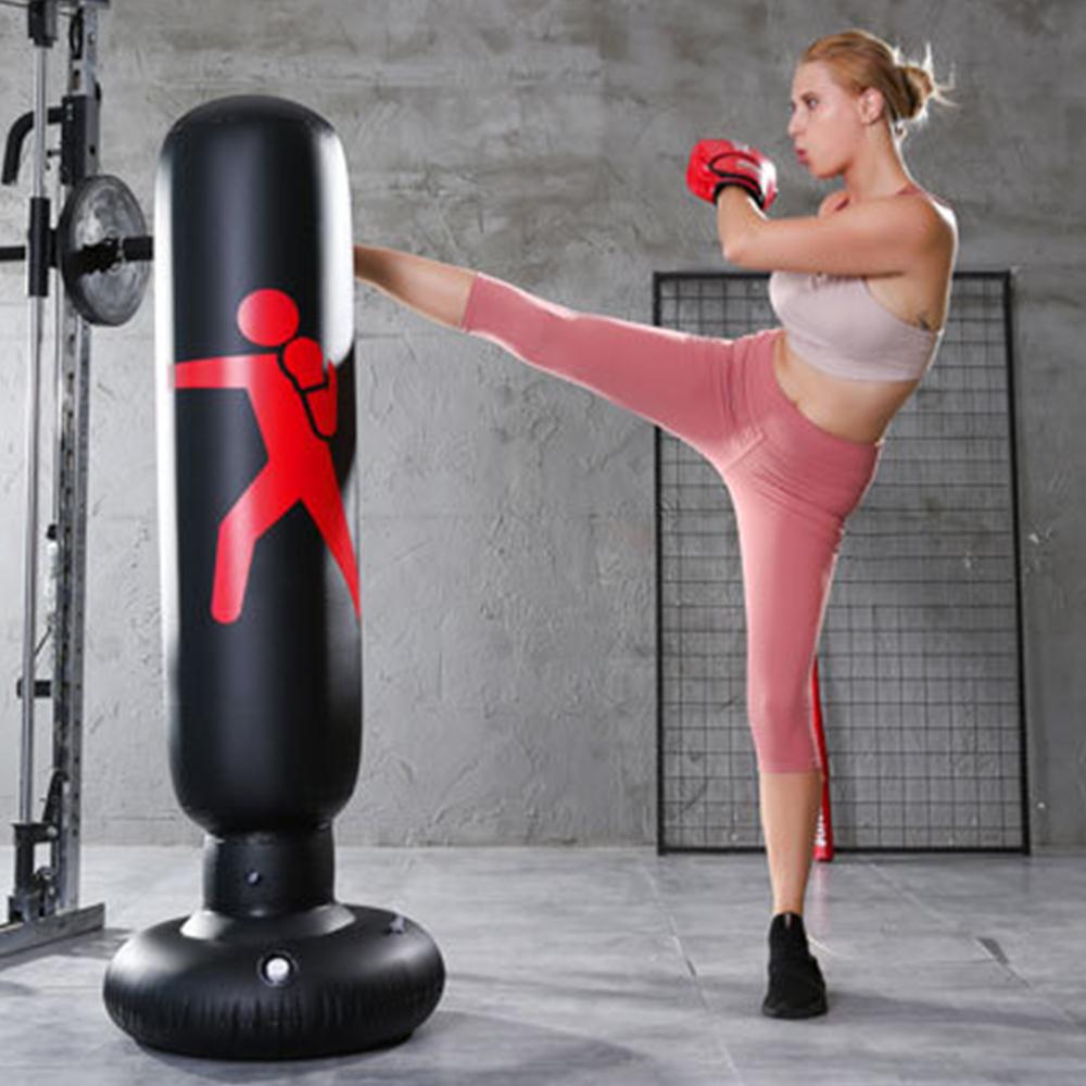 1.6M Inflatable Boxing Column Training Exercise Fitness Decompression Hitting Thickening Foldable Easy to Move Fitness Equipment