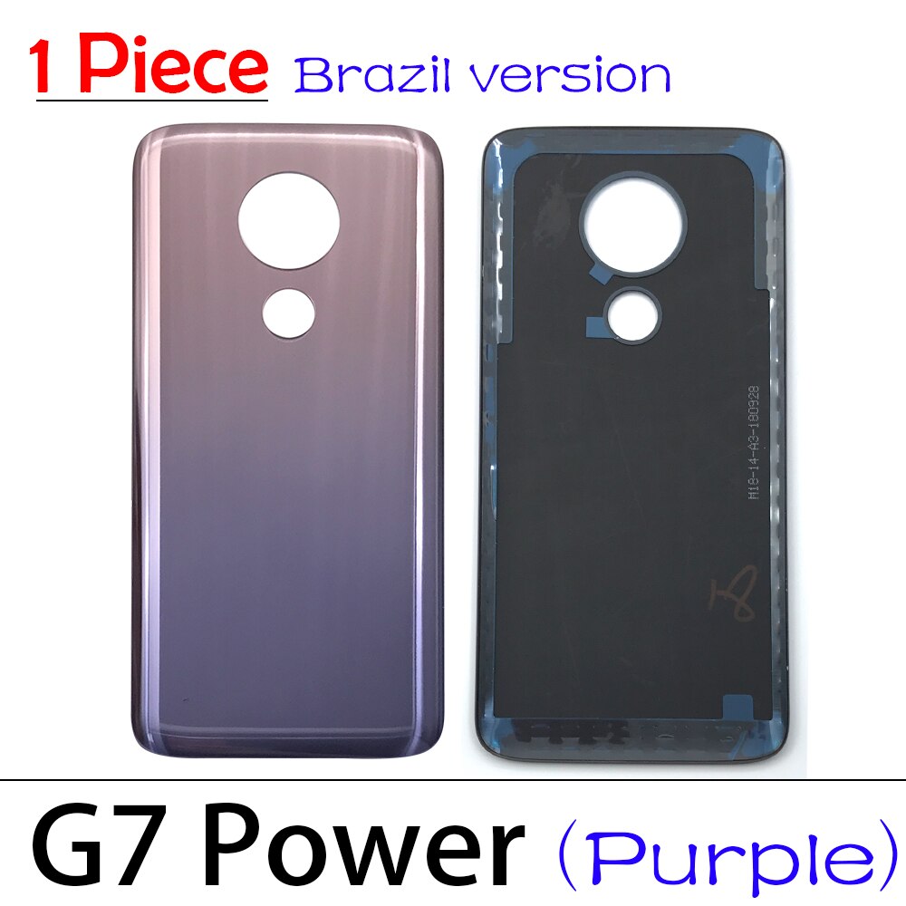1 sztuk tylna szyba tylna pokrywa dla Moto One / G6 G7 G8 Plus / G7 moc/jeden makro baterii drzwi obudowa baterii tylna pokrywa klej: G7PowerBrazil Purple