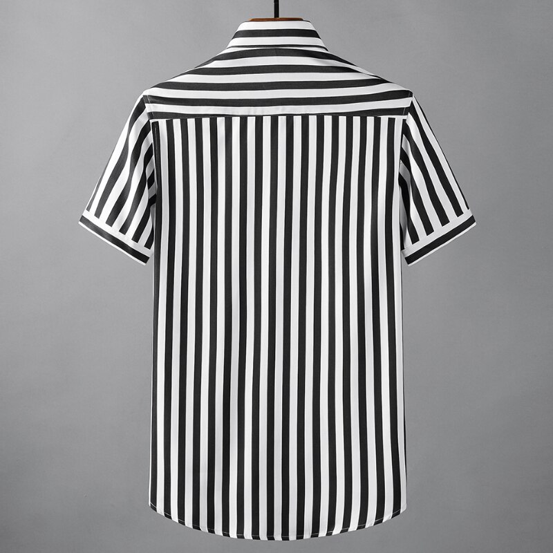 Minglu Tencel Männlichen Hemden Luxus Kurzarm Schmetterling Druck lässig Mens Kleid Hemden Sommer schlank passen Streifen Mann Hemden 4XL