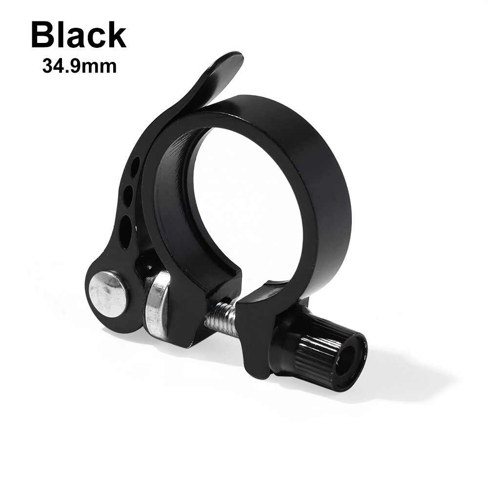 1PC Bike Alloy Tube Clip Quick Release Seatposts Clamp Saddle Bicycle Retaining Bolt Cycling Fixed Repair Part Seatposts Clamp: black 34.9mm
