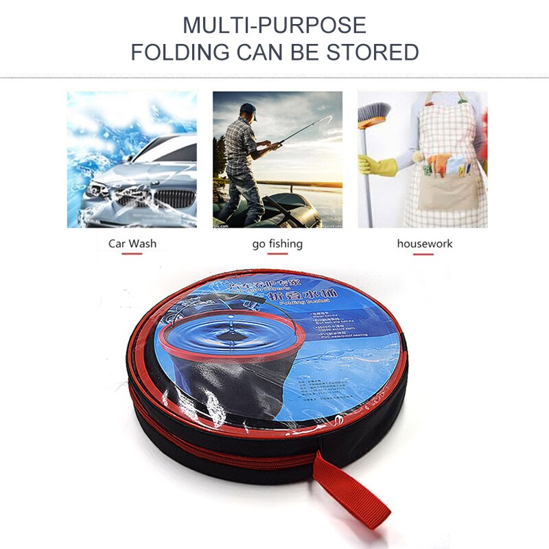 12L Portable Car wash clean Large Bucket Thickening Folding Multi-function Car Home Outdoor Camping Fishing Storage Container