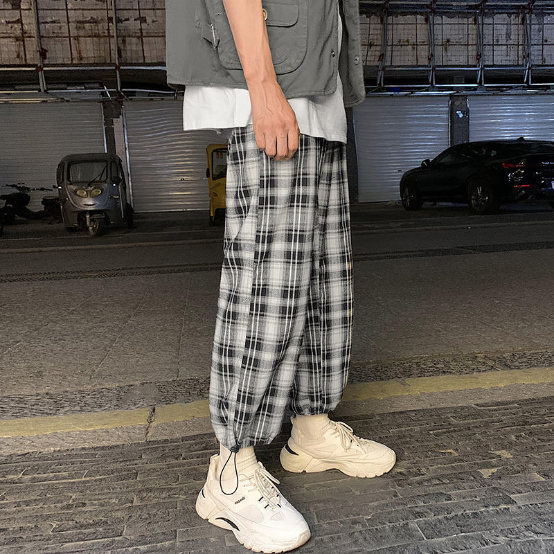 Privathinker homme femme rue Style Plaid pantalon Mans femme décontracté droit décontracté pantalon mâle Hip Hop vêtements bas: M / HeiBaiGe