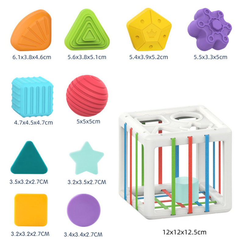 Children&#39;s Toys Baby Early Childhood Education Enlightenment Color Cognitive Hand Sensory Training Toy Rainbow Sessele: Cube B