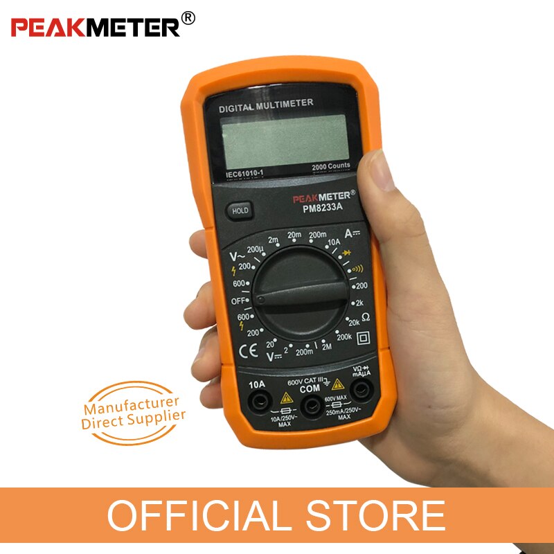 Official PEAKMETER PM8233A Auto manual Range Digital Multimeter with TRMS 1000V Temperature capacitance frequency Test