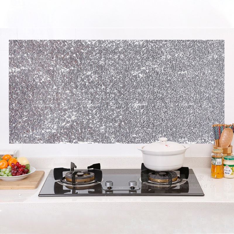 High Temperature Resistant Aluminum Foil Stickers Oilproof Waterproof Self-Adhesive Kitchen Backsplash Wallpapers Stove Sticker