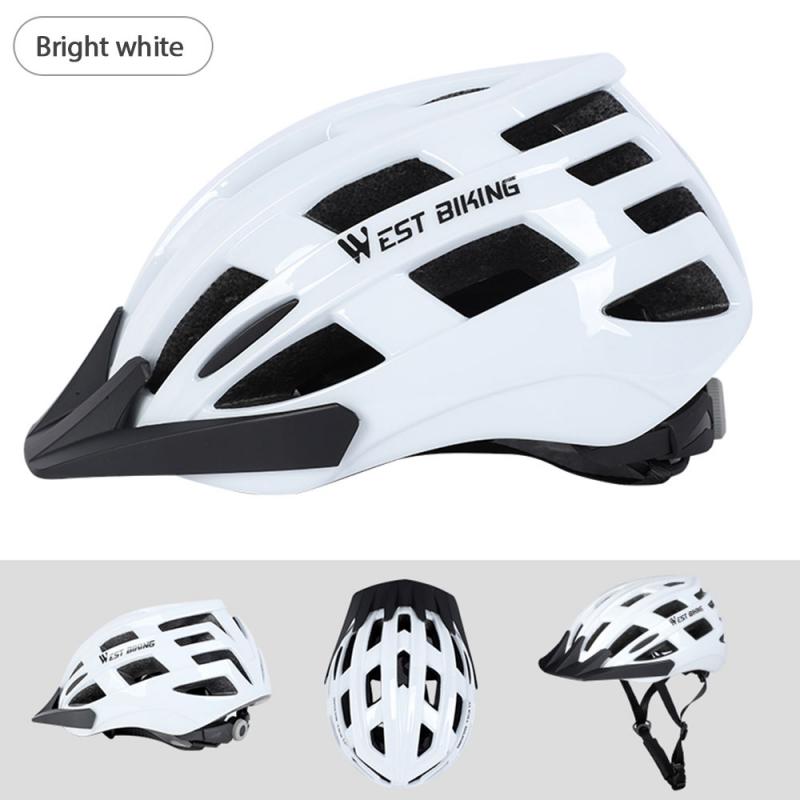 Road bike riding equipment electric bicycle helmet Sports Safety Bicycle Anti-collision cap riding helmet: white / M
