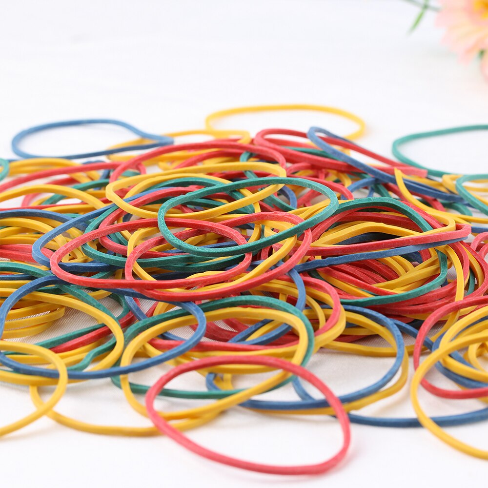 50 g/bolsa colorida naturaleza anillo de goma titular de la papelería bandas termoestabilidad fuerte elástico cinta para el cabello lazo suministros de Paquete de Oficina