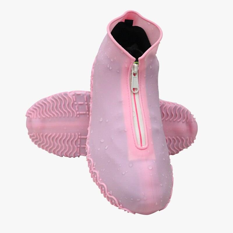 Waterdichte Rits Siliconen Schoen Cover Regen Laarzen Unisex Outdoor Solid Antislip Antislip Slijtvaste herbruikbare Shoe Cover
