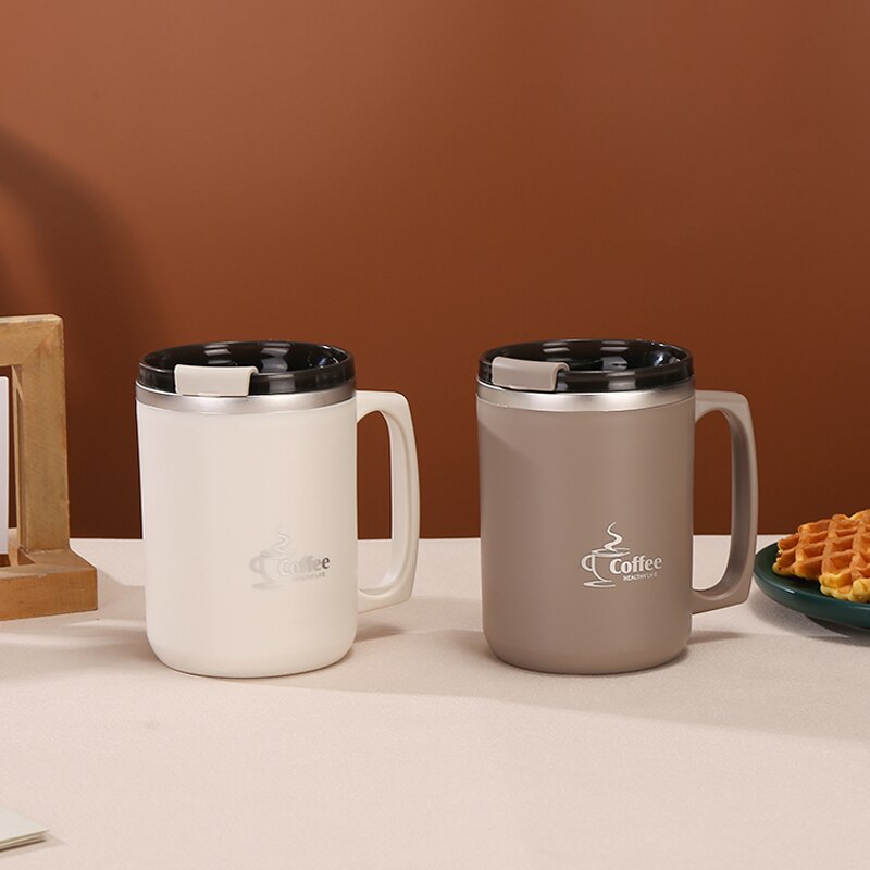 Copo de café de leite de aço inoxidável parede dupla térmica isolada copos de água e canecas de metal caneca de café