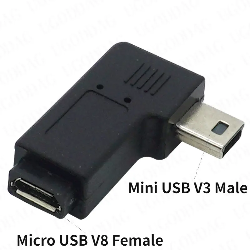 Micro USB Female to Mini USB Male Adapter Charger Converter MiniUSB V3 to MicroUSB V8 Adapter For Mobile Phone Android MP3: pink