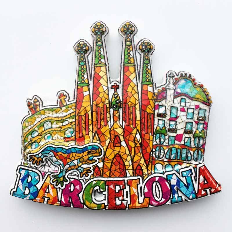 3d Resin Refrigerator Sticker Fridge Magnets Souvenir Spain Barcelona Tourist Souvenir Attractions Home Kitchen Decoration