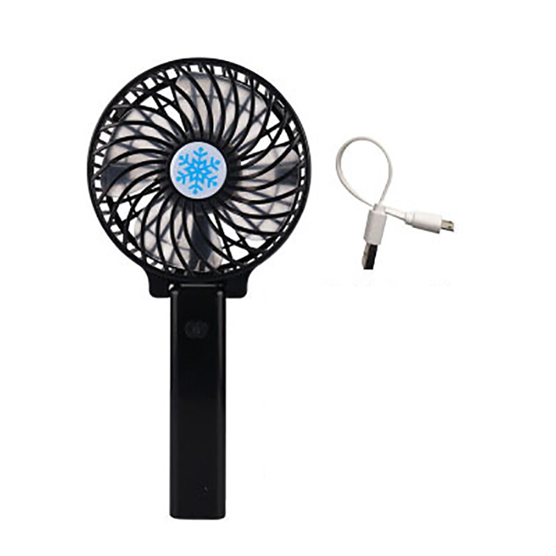 1pc mini håndholdt stærk vind fan abs bærbar ventilator til kontor udendørs husholdningsrejser: Stil 1- sort