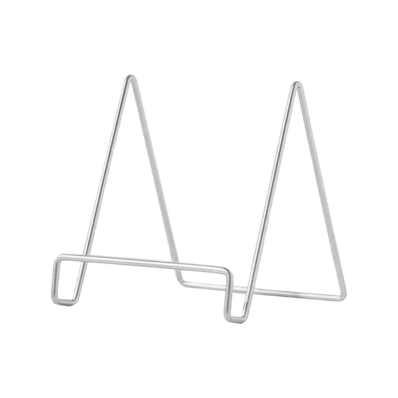 Geometric Desktop Placement Stand Mobile Phone Book Newspaper Collection Storage Rack Magazine Display Holder: L-Silver