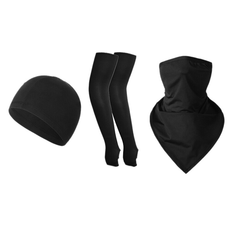 Sun Protection Bandana Neck Gaiter Head Wrap Face Cover with Arm Sleeves and Cap Set for Outdoor Activities: Default Title