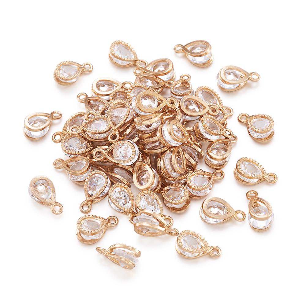 100pcs Alloy Pendants Charms for women's Jewelry Bracelet Necklace DIY Accessories Crafts Making 13x8x6mm, Hole: 1mm: KC Gold