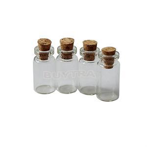 10 st 0.8ml glasflaskor flaskor burkar med kork korkar propp dekorativ korkad liten mini wising glasflaska för hängen