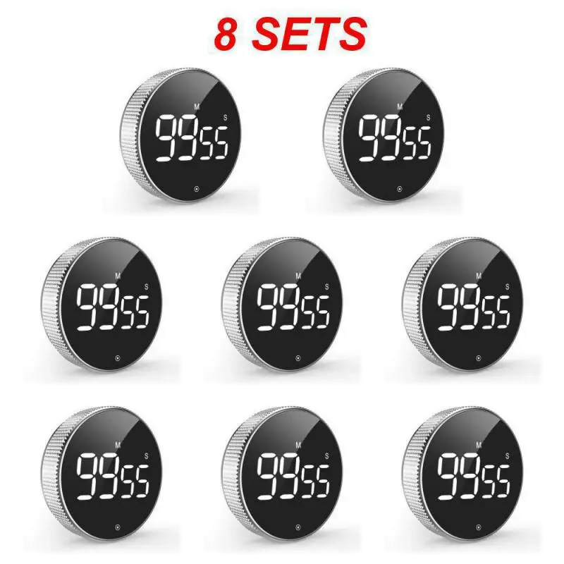 Magnetische Stoppuhr, LED-Digitalanzeige, Timer, Küche, Studie, Countdown, leiser Timer, selbstgeregelte rotierende elektronische Kochuhr: Lila
