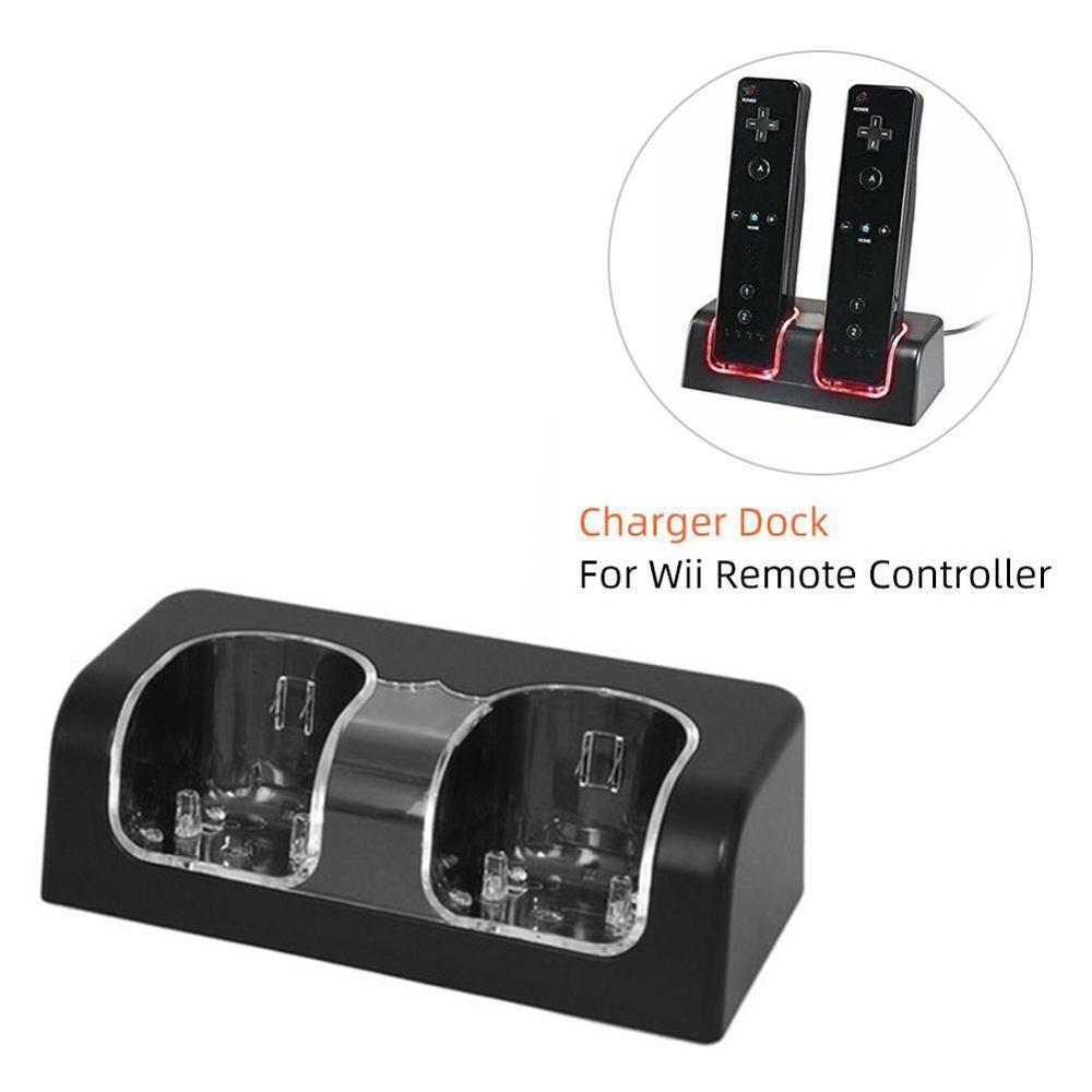 Batteriladdare docka för nintendo wii gamepad batterikontroll batteriladdare docka pack dubbel fjärrstation laddning  b6 i 8