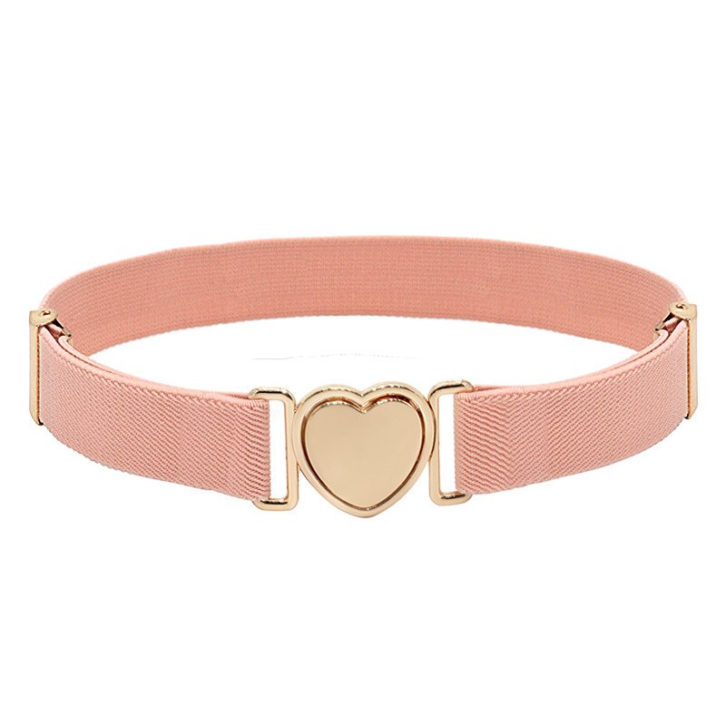 Style Heart Shape Buckle Stretch Belts Children Girls Multicolor Adjustable Elastic Waist Belts with for Dress Pants: 07