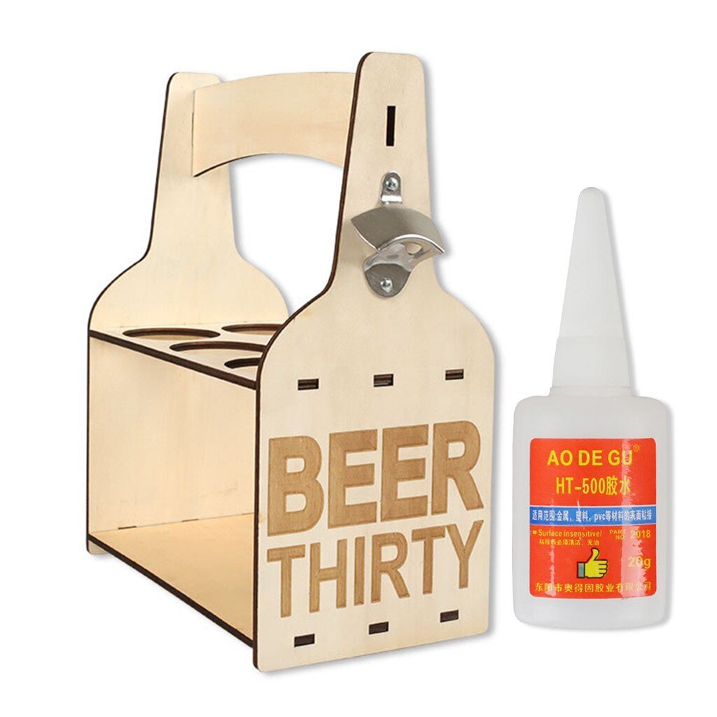 Beer Crate Bottle Carrier Cans Beer Wooden Storage Rack With Handle Bar Accessories Bottle Holder Display Shelf party supplies: D