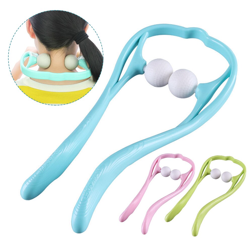 Dual Trigger Point Therapy Neck Massager Neck and Shoulder Roller Self-Massage Tool Pressure Relieve Hand Deep Massage