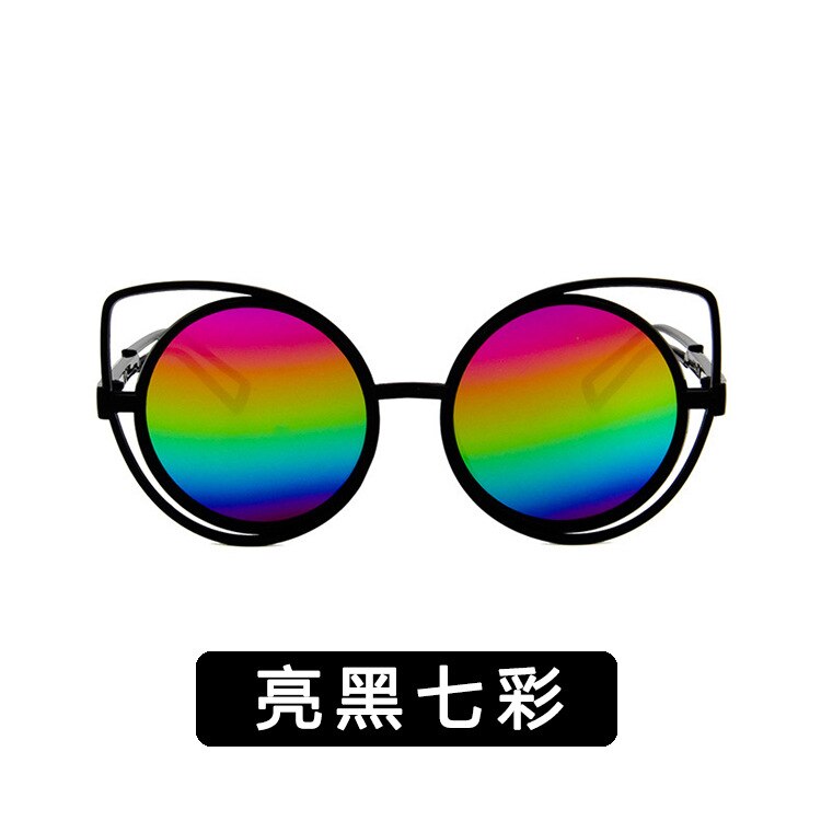 Cat 'S Eye Zonnebril Veelzijdige Koreaanse Stijl Zonnebril Kleurrijke Zonnebril 2123: Black Colorful