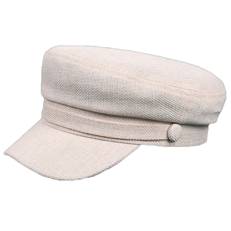 Damer hatte kvinder sommer hat ottekantet flad kasket forår og efterår bomuld kvindelige marineblå hatte til kvinder kasket hat kvinde: Beige