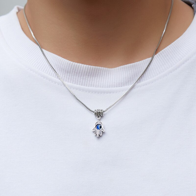 Charm gioielli turchi Evil Blue Eye Butterfly Turtle Owl Palm collana per donna uomo ciondolo catena clavicola girocollo regali gioielli