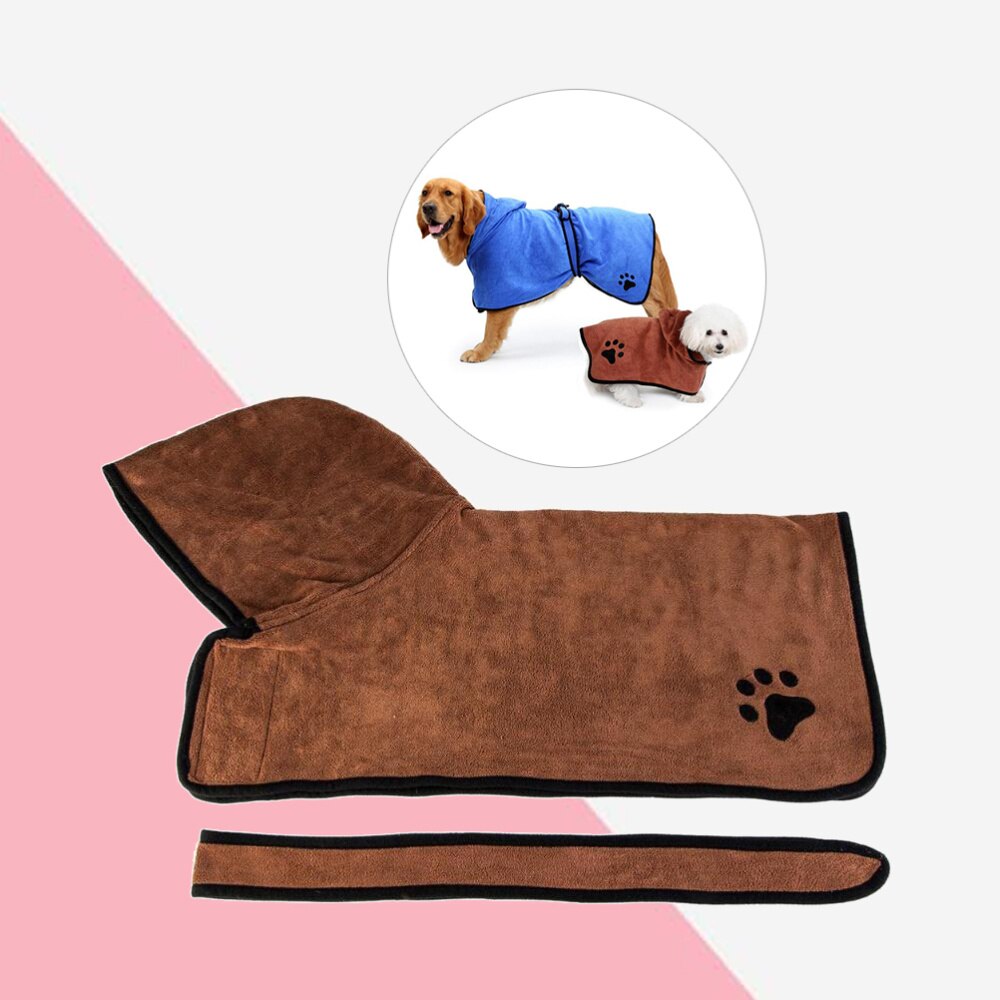 Pet Bath Towel - Microfiber - Quick Absorbent - Dog & Cat Drying Robe