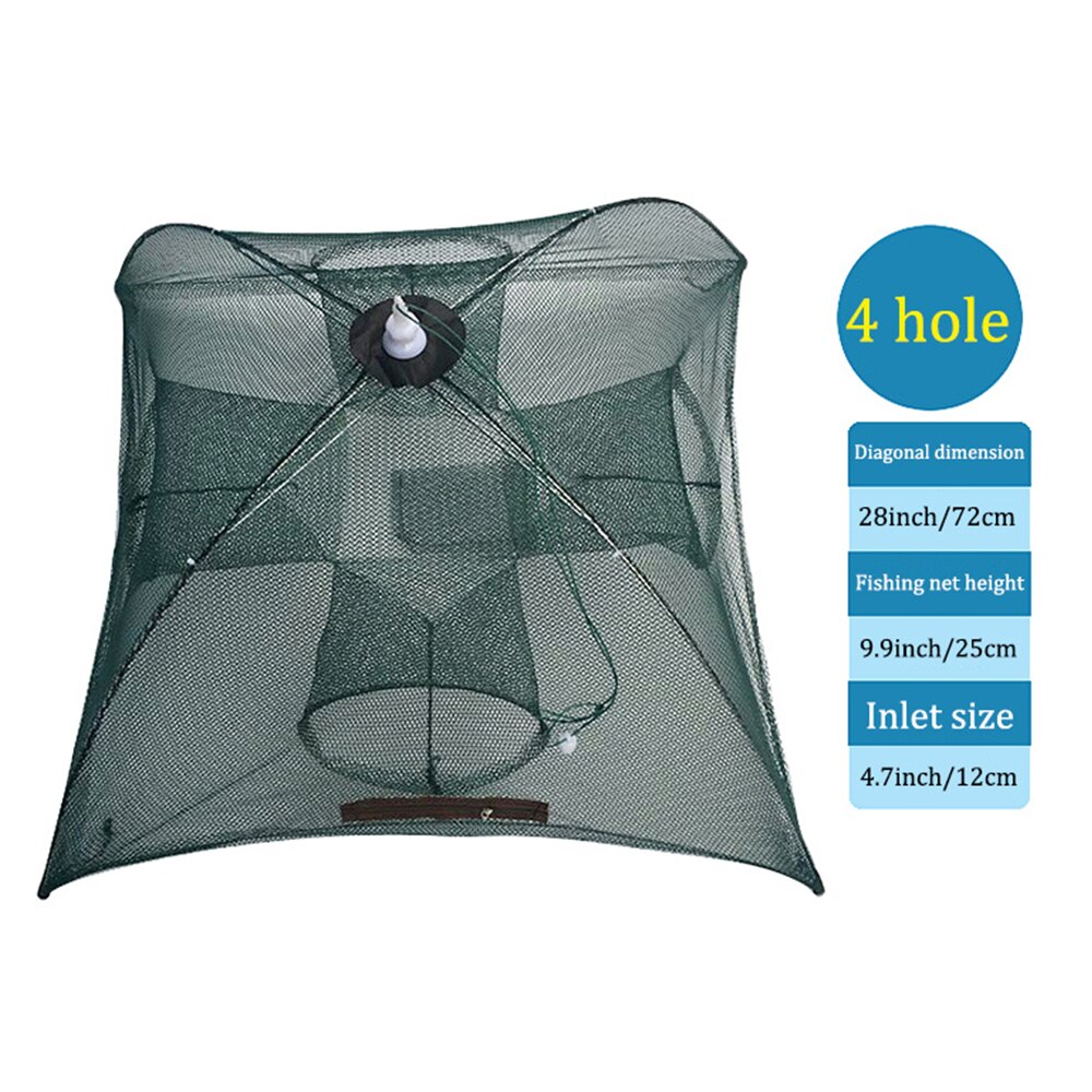 Holes Folded Portable Hexagon Fishing Net Crayfish Fish Automatic Trap For Crayfish Shrimp Carp Catcher Cages Mesh Nets X88G