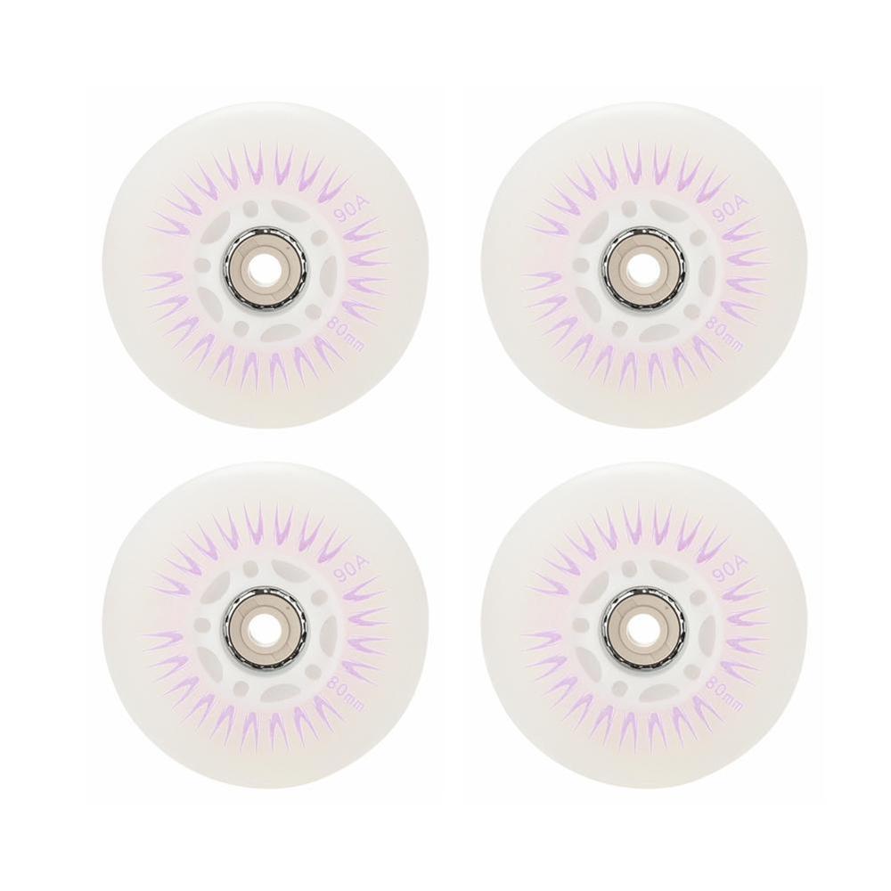 80mm rolo inline rodas de skate 4 pces led deslizante patinação durável roda substituição rollerblade luminoso piscando rolos h1y1: multi color