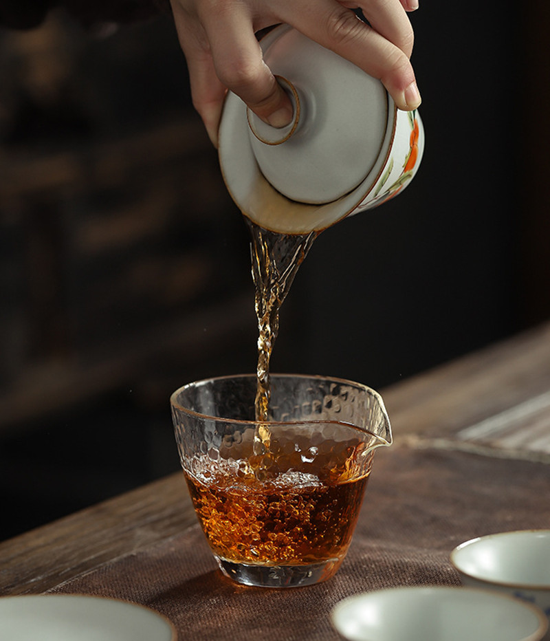 Pastoral keramik gaiwan fågelterrin kung fu teservis handgjord målning stor skål drinkware teskål