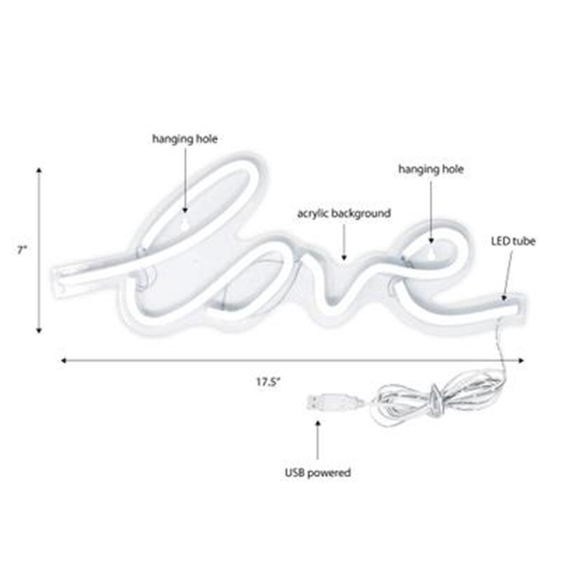 Led neonskilt lys elsker neon lampe bryllupsfest juledekoration valentinsdag hjem værelse indretning neon pink
