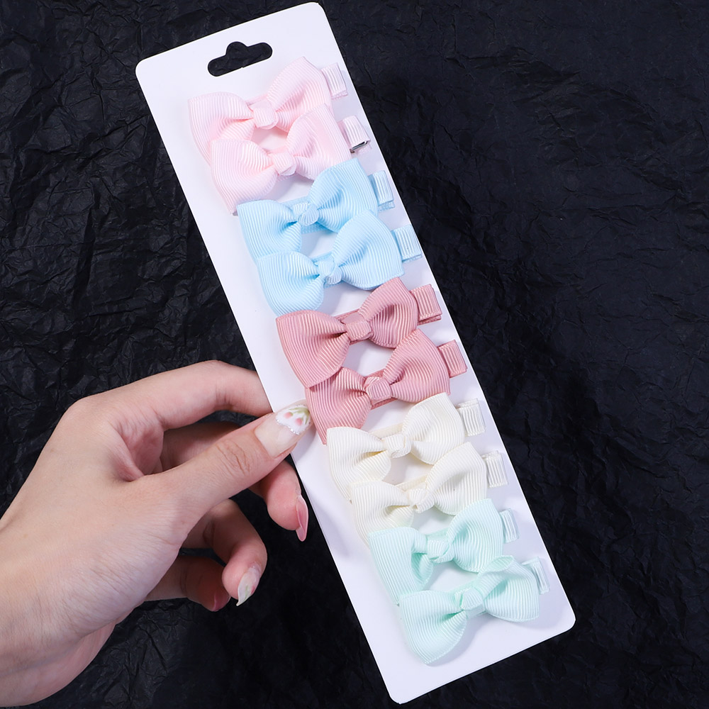 10 unids/set 2 ''lazos coloridos degradados pinzas para el cabello para niñas cinta hecha a mano horquillas con lazo pasadores accesorios para el cabello para niños: Rojo