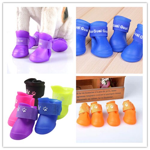 Leuke Pet Water Proof Regen Schoenen Laarzen Sokken Anti-slip Rubber Boot voor Kleine Grote hond Schoenen