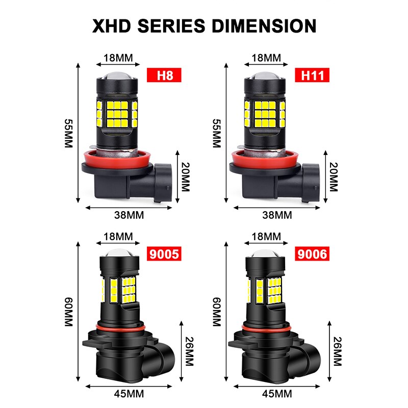 hlxg car fog lights h11 led Foglight 36W day Driving Bulb Yellow White 6000K 3000K 9005 HB3 9006 HB4 h8 fog light Auto bulbs 12V