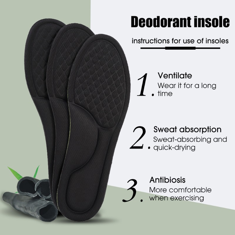 Plantillas ortopédicas de espuma viscoelástica Unisex, plantilla desodorizante, zapatos deportivos, absorbe el sudor, accesorios antibacterianos suaves, 1-5 pares
